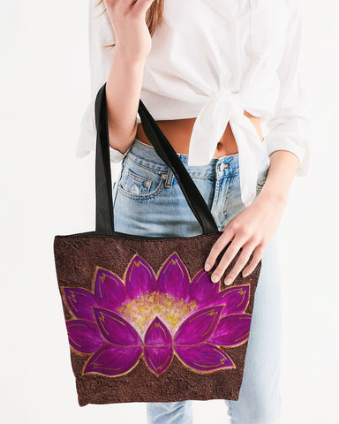 The Mud Flower  Canvas Zip Tote